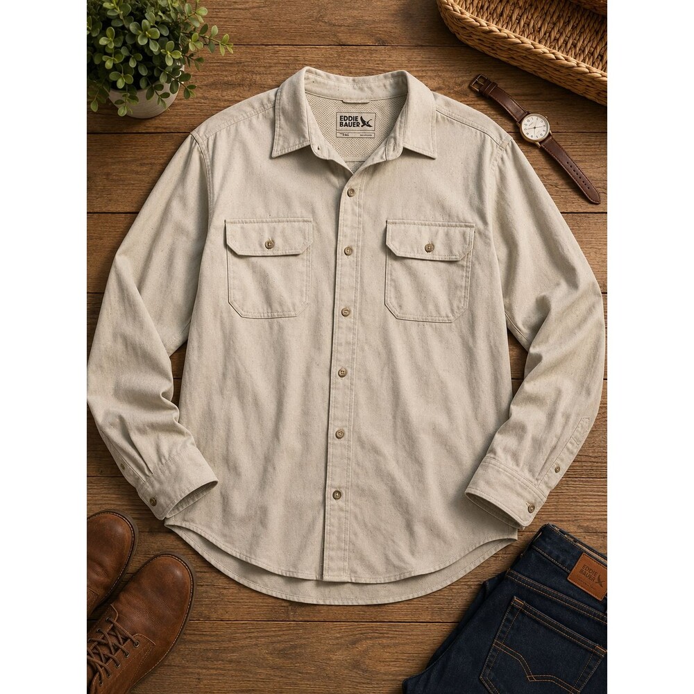 Eddie Bauer Men’s TXL Gray Long Sleeve Button Shirt